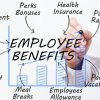 Businessman hand drawing employee benefits, Business Concept.