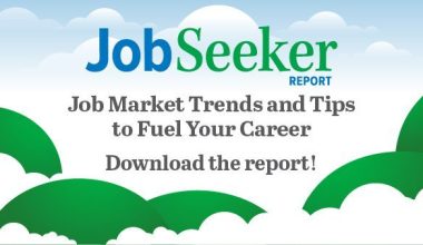 Promotional graphic with the text 'Job Market Trends and Tips to Fuel Your Career. Download the report!' for the Job Seeker Report.